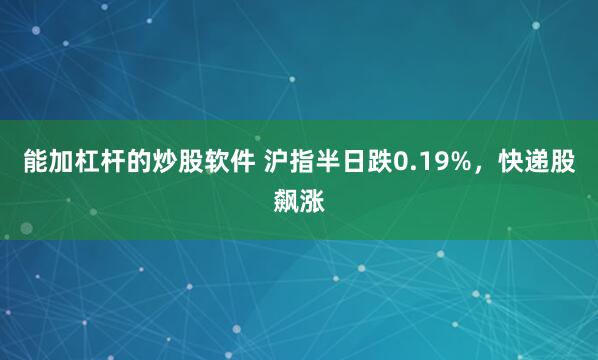 能加杠杆的炒股软件 沪指半日跌0.19%，快递股飙涨